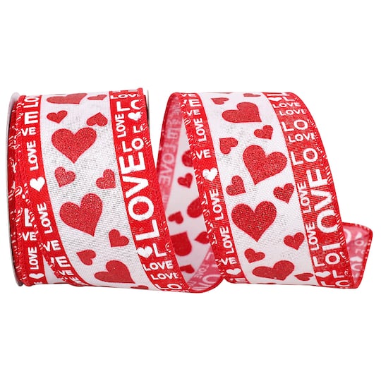 Reliant 2.5" x 10yd. Love Edge Heart Glitter Wired Ribbon